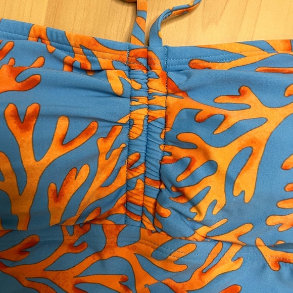 NWT Decree Women's Two Piece Bikini Set Medium Orange Blue Coral Pattern - Picture 5 of 10